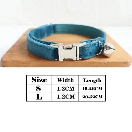 Dark Cyan Cat Small Dog Collar with Bell Personalized Engraving ID Tag Nameplate Kitten Collars Necklace Small Dogs Puppy Bulldog Chihuahua Yorshire