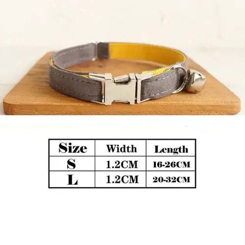 Light Brown Cat Small Dog Collar with Bell Personalized Engraving ID Tag Nameplate Kitten Collars Necklace Small Dogs Puppy Bulldog Chihuahua Yorshire